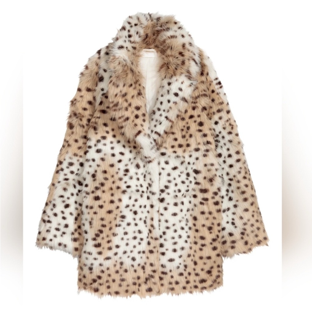H&M Tan and Brown Teddy Jacket with Plush Texture